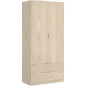 Dmora Kleiderschrank 2 Türen Pisanino 81x184 cm, Braun