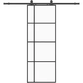Syfax Schiebetür mit Beschlag Schwarz 76x205 cm ESG-Glas
