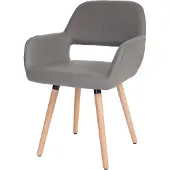 Mendler Esszimmerstuhl MCW-A50 II, Stuhl Küchenstuhl, Retro 50er Jahre Design Kunstleder, taupe-grau