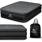 Veska Aufblasbare Matratze Gästebett Selbstaufblasend Luftbett mit elektrischer Pumpe, Doppelbett Luftmatratze mit Tasche 2 Personen - 203x152x50cm - grau