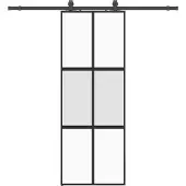 Syfax Schiebetür mit Beschlag Schwarz 76x205 cm Hartglas