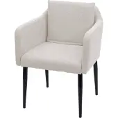 Mendler Esszimmerstuhl MCW-H93, Küchenstuhl Lehnstuhl Stuhl Stoff/Textil creme-beige