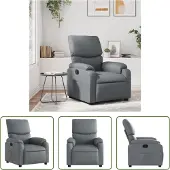 The Living Store Relaxsessel Grau Kunstleder