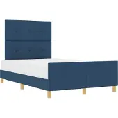 Syfax Bettgestell mit Kopfteil Blau 120 x 200 cm Stoff
