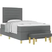 Syfax Boxspringbett mit Kopfteil Dunkelgrau 200 x 120 cm Stoff