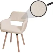 Mendler Esszimmerstuhl MCW-A50 II, Stuhl Küchenstuhl Polsterstuhl, Holz Stoff/Textil Bouclé (450g/m²) MVG beige