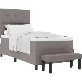 Syfax Boxspringbett mit Kopfteil Taupe 90 x 190 cm Stoff