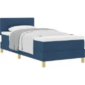 Syfax Boxspringbett mit Kissen mit Kopfteil Blau 90 x 200 cm Stoff