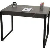 Mendler Schreibtisch MCW-L53, Bürotisch Computertisch Arbeitstisch, Metall 100x54cm Marmor-Optik grau