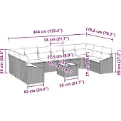 vidaXL Gartensofa-set mit Speicher Hellgrau Poly-Rattan