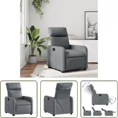 The Living Store Relaxsessel Grau Kunstleder