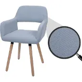 Mendler Esszimmerstuhl MCW-A50 II, Stuhl Küchenstuhl Polsterstuhl, Holz Stoff/Textil Cord (400g/m²) MVG hellgrau
