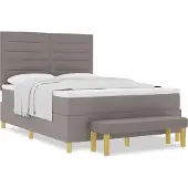 Syfax Boxspringbett mit Kopfteil Taupe 200 x 140 cm Stoff