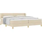 Syfax Boxspringbett mit Matratze Creme 200 x 200 cm Stoff