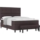 Syfax Boxspringbett mit Kopfteil Dunkelbraun 160 x 200 cm Stoff