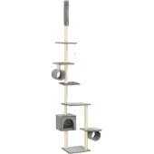 Syfax Katzenbaum mit Sisal-Kratzsäulen 260 cm Grau