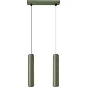 Sollux Pendelleuchte LAGOS 2 olivgrün 2xGU10 10W Stahl 105x6x30cm