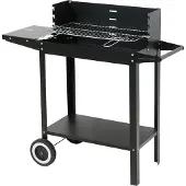 LUND Holzkohlegrill mit Ablage und Rost 48x26,5 cm