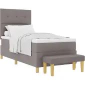 Syfax Boxspringbett mit Kopfteil Taupe 190 x 90 cm Stoff