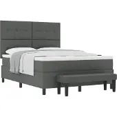Syfax Boxspringbett mit Kissen Dunkelgrau 160 x 200 cm Stoff