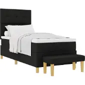 Syfax Boxspringbett mit Kopfteil Schwarz 200 x 80 cm Stoff
