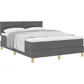 Syfax Boxspringbett mit Kissen Dunkelgrau 140 x 190 cm Stoff