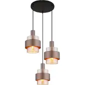 Globo Hängeleuchte Metall schwarz matt, 3x E27