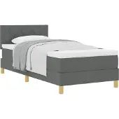 Syfax Boxspringbett mit Kissen Dunkelgrau 100 x 200 cm Stoff