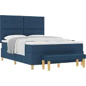 Syfax Boxspringbett mit Kopfteil Blau 200 x 140 cm Stoff
