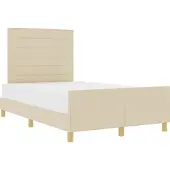 Syfax Bettgestell mit Kopfteil Creme 140 x 200 cm Stoff