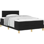 Syfax Boxspringbett mit Kissen Schwarz 120 x 190 cm Stoff