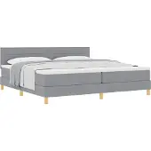 Syfax Boxspringbett mit Kissen Hellgrau 200 x 200 cm Stoff