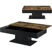 En.casa Couchtisch 'Lünen' mit 2 Staufächern 40 x 110 x 60 cm Holzoptik/Schwarz