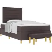 Syfax Boxspringbett mit Kopfteil Dunkelbraun 200 x 120 cm Stoff