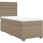 Syfax Boxspringbett mit Matratze Cappuccino-Braun 90x200cm Kunstleder