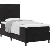 Syfax Boxspringbett mit Kopfteil Schwarz 90 x 200 cm Samt