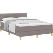 Syfax Boxspringbett mit Kissen mit Kopfteil Taupe 140 x 200 cm Stoff