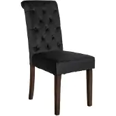 CLP Esszimmerstuhl Lisburn Mit Lehne im Chesterfield Design schwarz Material Samt