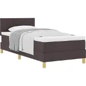 Syfax Boxspringbett mit Kissen Dunkelbraun 90 x 190 cm Stoff