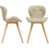 En.casa Esszimmerstuhl 'Älmhult' 2-er Set 78x47x52 cm Kunstleder Beige