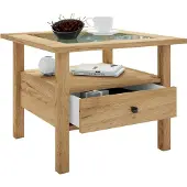 VCM Couchtisch "Holz Sofatisch Couchtisch Schublade Lingis M", braun (honig, eiche), B:54cm T:54cm, Tische, Couchtisch