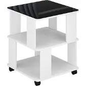 Vicco Couchtisch Velito Weiß/Schwarz 50 x 50 cm, Model 55376