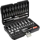YATO YT-14501, Steckschlüssel-Set, 56 Stück(e), Chrom, Chrom-Vanadium-Stahl, 1,85 kg