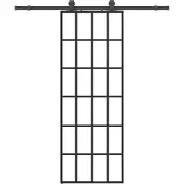 Syfax Schiebetür mit Beschlag Schwarz 76x205 cm ESG-Glas