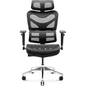 Diablo V-Commander Ergonomischer Bürostuhl Schreibtischstuhl Chefsessel 3D Armlehnen Verstellbare Kopfstütze & Sitzfläche Farbe: Schwarz
