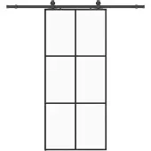 Syfax Schiebetür mit Beschlag Schwarz 90x205 cm ESG-Glas