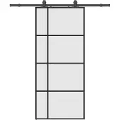Syfax Schiebetür mit Beschlag Schwarz 90x205 cm ESG-Glas