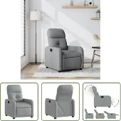 The Living Store Relaxsessel Hellgrau Stoff