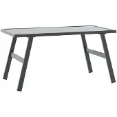 Syfax Garten-Couchtisch Schwarz 90x45x35 cm Pulverbeschichteter Stahl