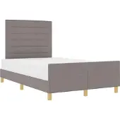 vidaXL Bettgestell mit Kopfteil Taupe 140 x 190 cm Stoff